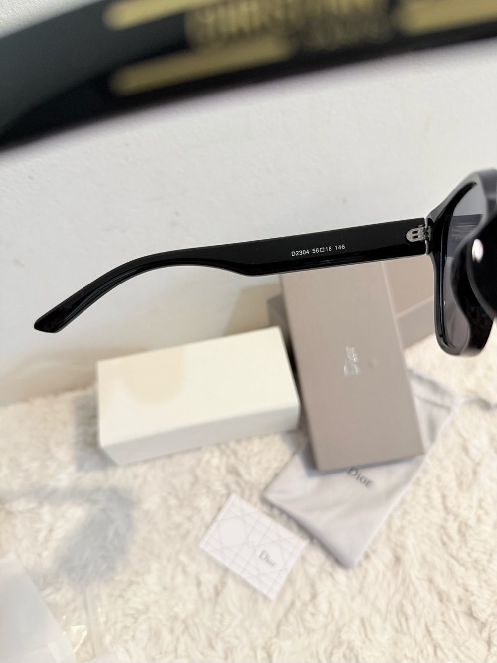 Christian Dior Black Square Sunglasses with Dark Gold Lenses - Picture 3 of 12